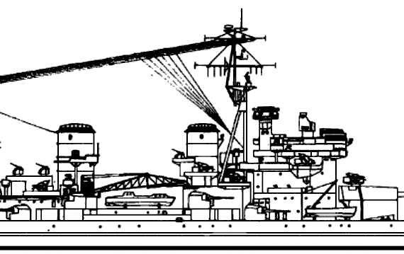 Боевой корабль HMS Anson 1949 [Battleship] - чертежи, габариты, рисунки